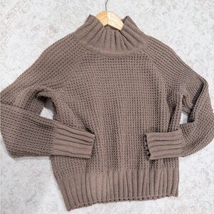 Hippie Rose Taupe Ribbed Turtleneck Sweater